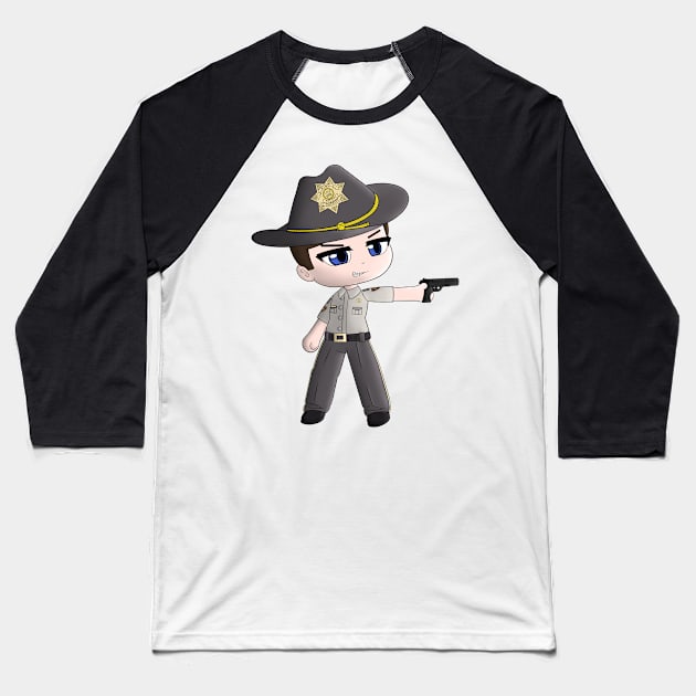 Officer Friendly Baseball T-Shirt by Rae1976